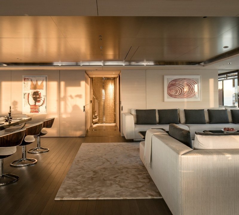 The Stairway Leading To The Premier Deck On Yacht GRACE E