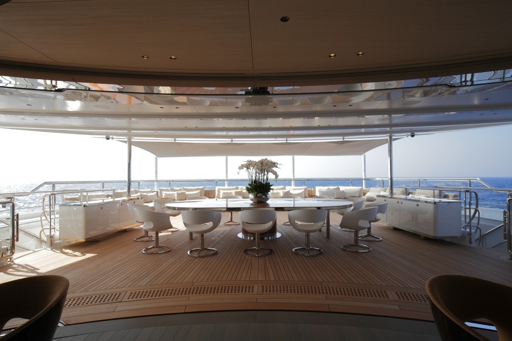 The Central Al Fresco Eating/dining Option Aboard Yacht GRACE E