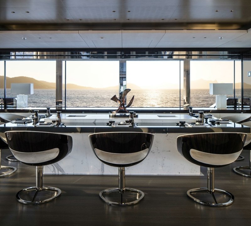An Informal Eating/dining With Drinking Zone During The Daytime Aboard Yacht GRACE E