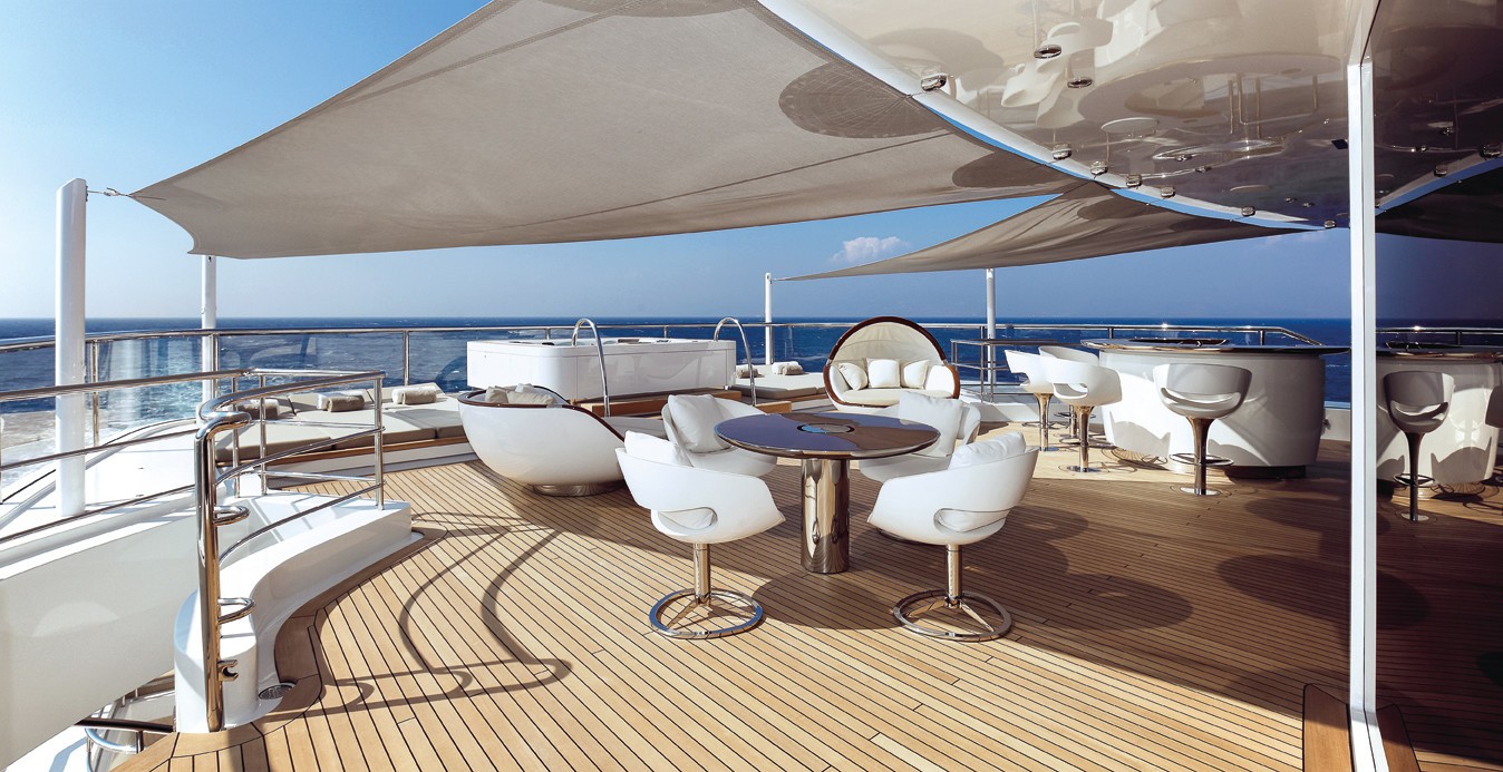 Sitting Options Upon The External Aboard Yacht GRACE E
