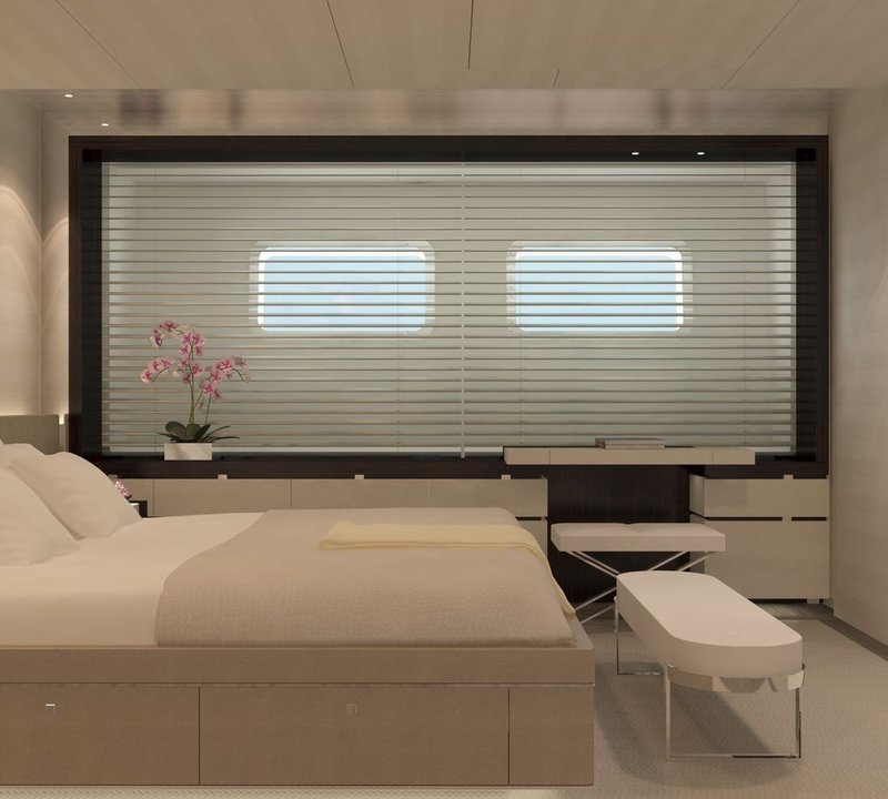 A Computer Rendering Of A Guest's Suite On Yacht GRACE E