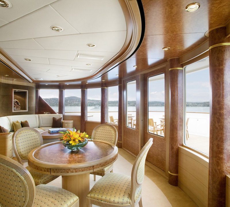 Starboard Side Observance Lounging Upon Sunshine Deck On Yacht LAUREL
