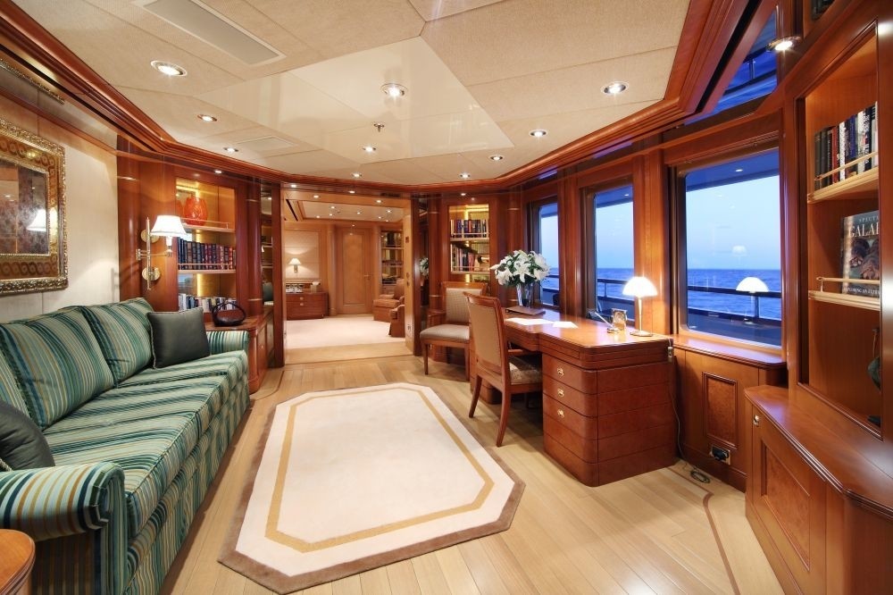 Daytime: Yacht LAUREL's Main Master Study To Main Master Suite Pictured