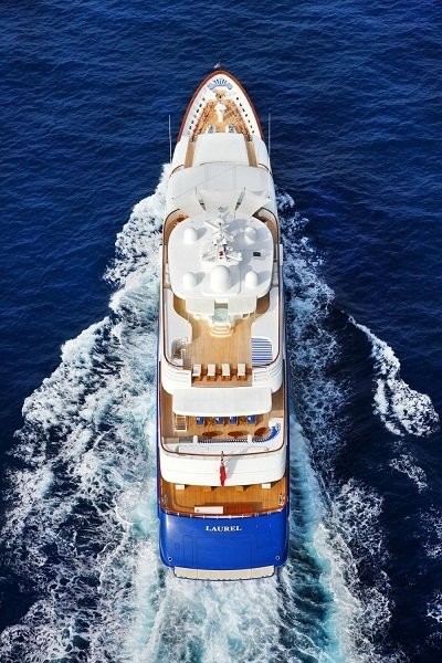 From Above Aspect On Yacht LAUREL