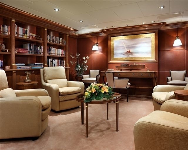 Bridgedeck Deck Television Area On Board Yacht LAUREL