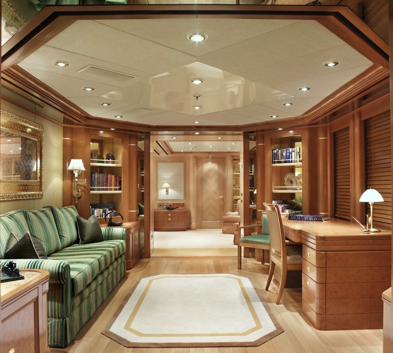 Evening: Yacht LAUREL's Main Master Study To Main Master Suite Image
