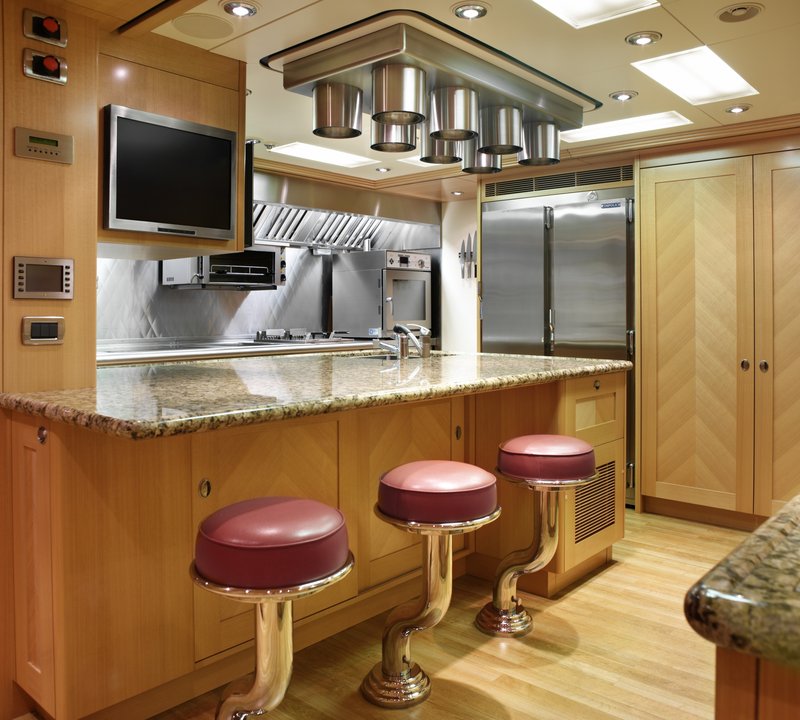Ship's Galley On Board Yacht LAUREL