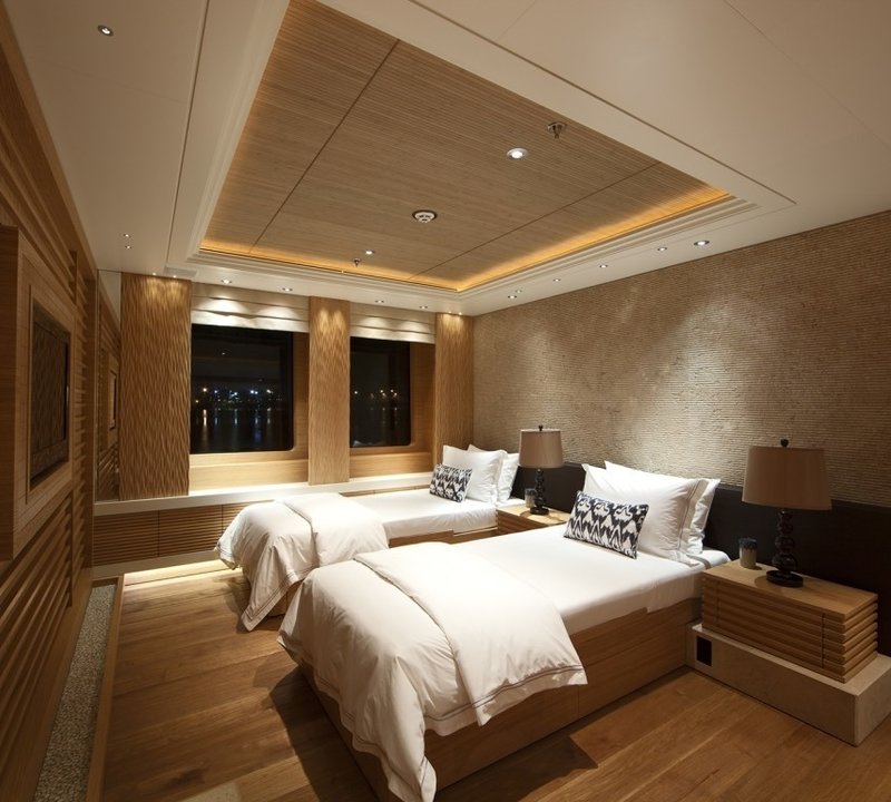 Evening: Yacht NAIA's Twin Bed Cabin Image