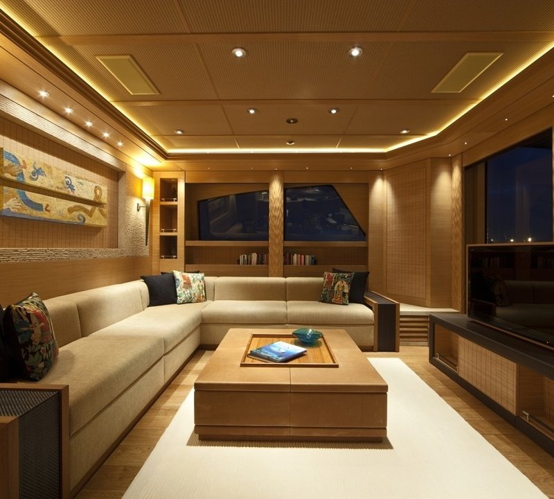 Window View: Yacht NAIA's Main Master Lounging Photograph
