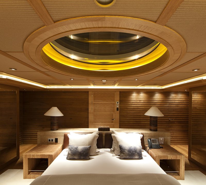 Evening: Yacht NAIA's Main Master Cabin Captured