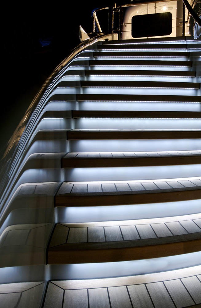Close Up: Yacht SIREN's Stairway Pictured