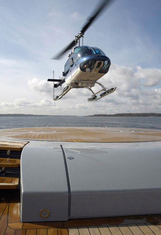 Chopper Landing Aboard Yacht SIREN