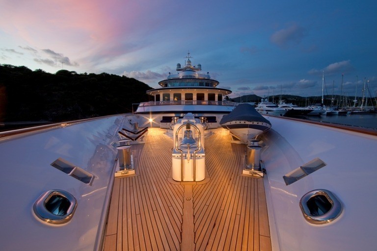 Night Time: Yacht LEANDER G's Fore Deck Photograph