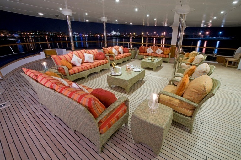 Sitting: Yacht LEANDER G's Premier Deck Aft Captured