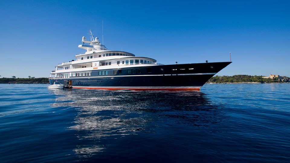 Overview Including Ship's Tender Aboard Yacht LEANDER G