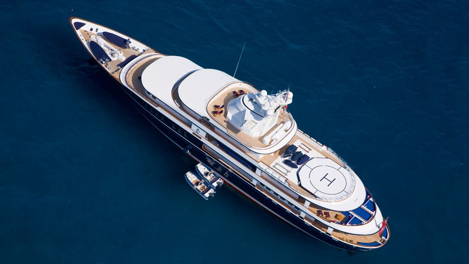 From Above Aspect On Yacht LEANDER G