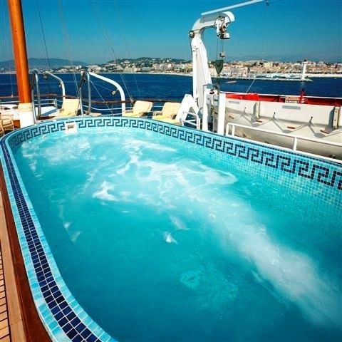 Evening: Yacht SS DELPHINE's Swimming Pool Image