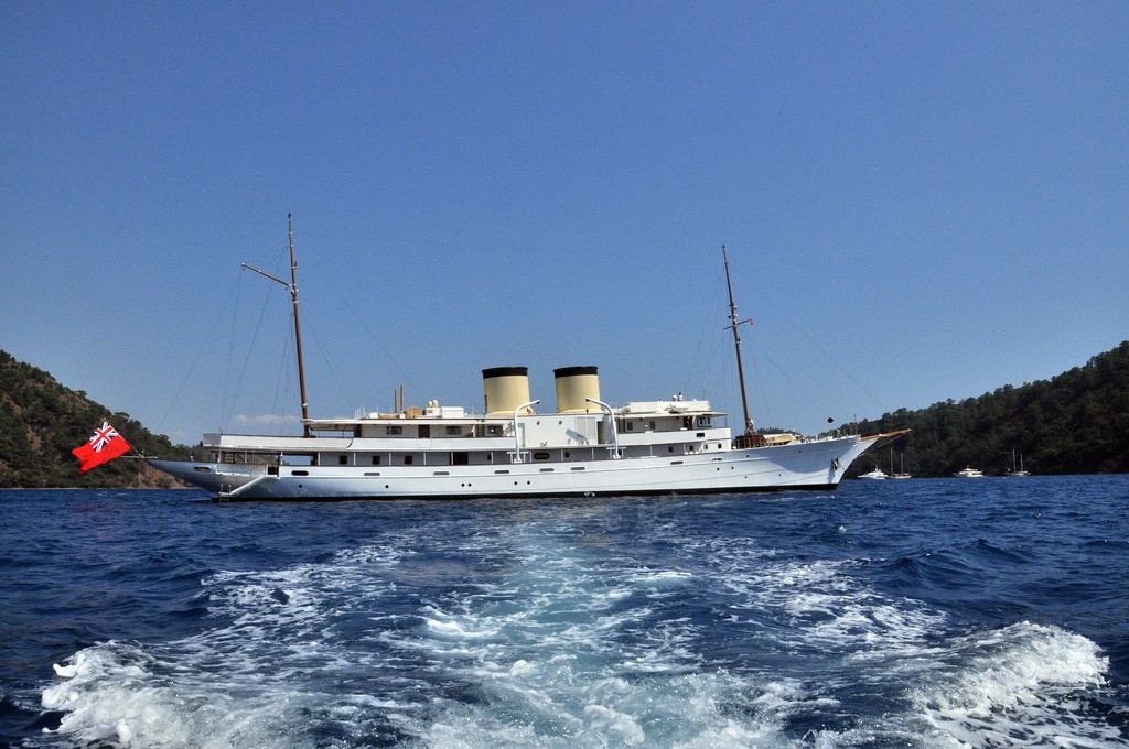 Aspect Taken From Ship's Tender: Yacht TALITHA's Overview Photograph