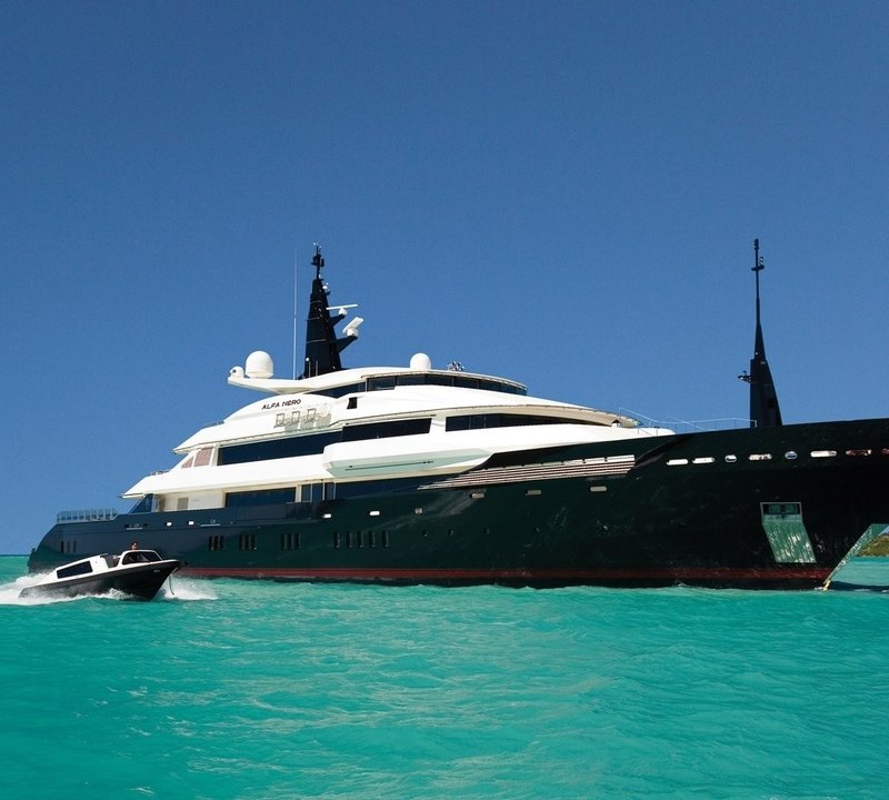 Anchorage Including Ship's Tender On Board Yacht ALFA NERO