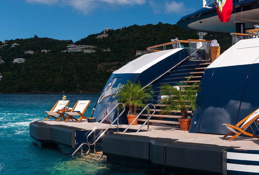 Swimming Landing On Yacht SOLANDGE