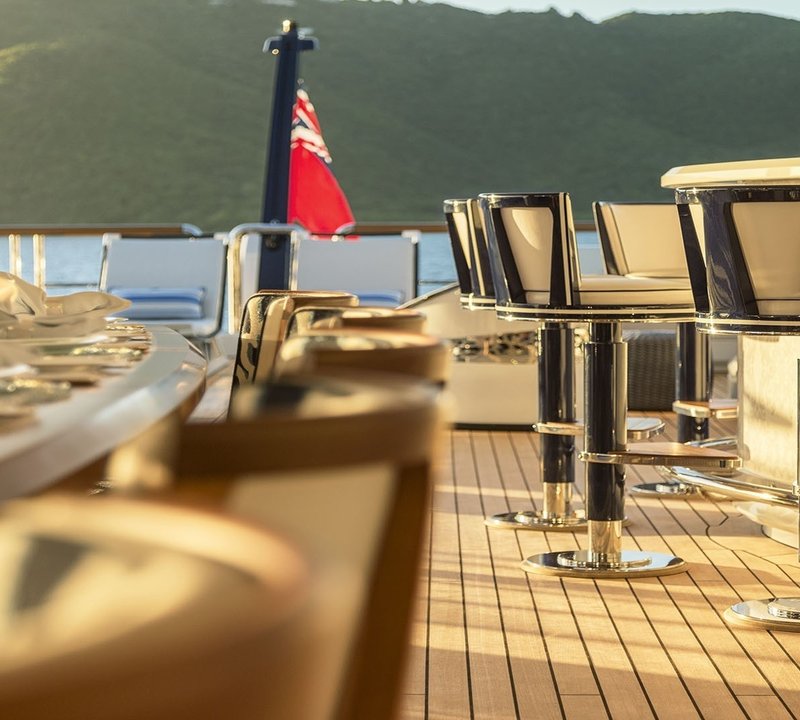 External Drinks Bar Aboard Yacht SOLANDGE