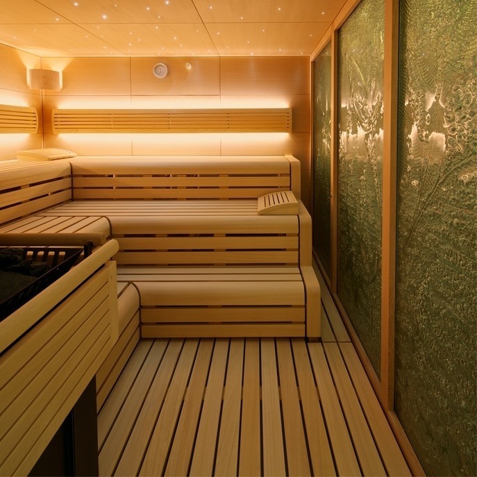 Steam Sauna Close Up Aboard Yacht SOLANDGE