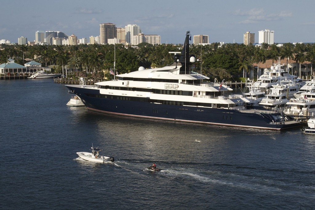 Profile Aspect Including Ship's Tender On Board Yacht SEVEN SEAS
