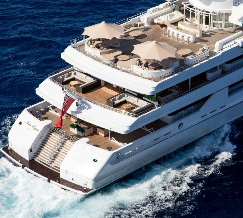 From Above Aft Aboard Yacht INDIAN EMPRESS