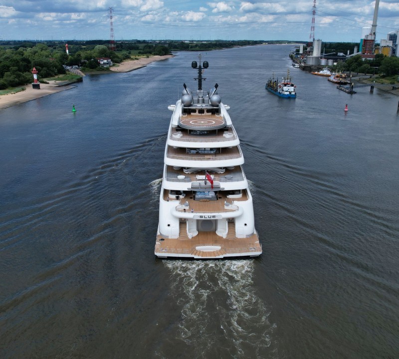 BLUE Leaving Shipyard