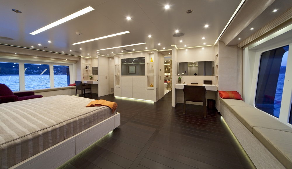 Beautiful master suite aboard BARAKA