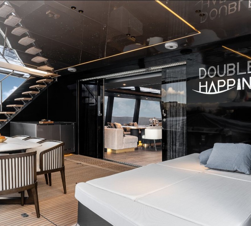 Double Happiness Catamaran Yacht Aft Deck Areas