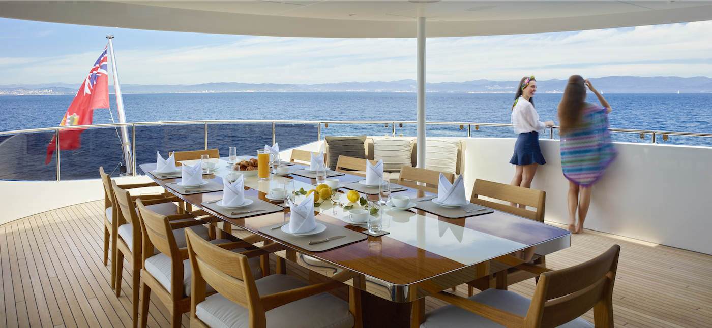 Enjoying The Aft Deck And Al Fresco Dining Area