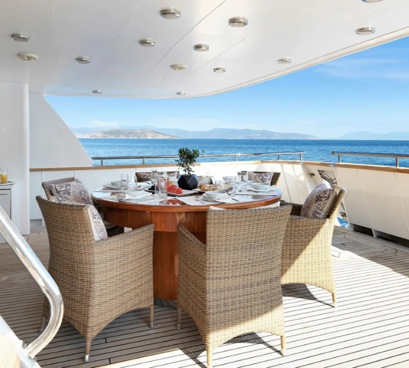 Exterior Dining Area With Sea Views