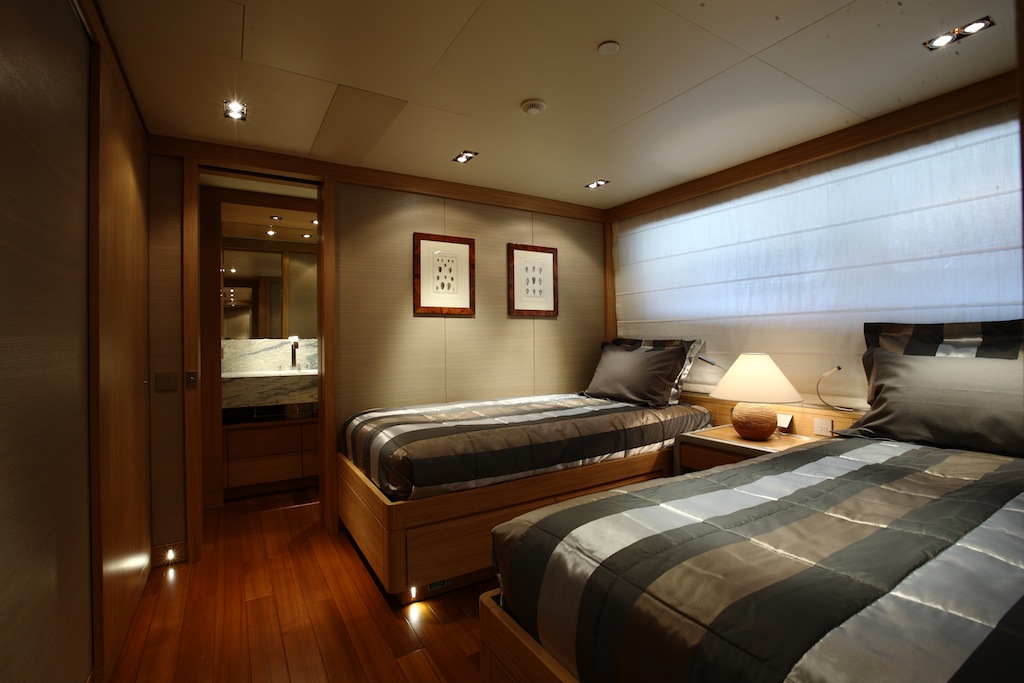 Guest Twin Cabin - Yacht Exuma - courtesy of Perini Navi