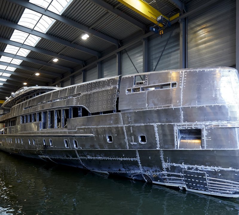 HY19150 Superyacht Project Electra Under Construction