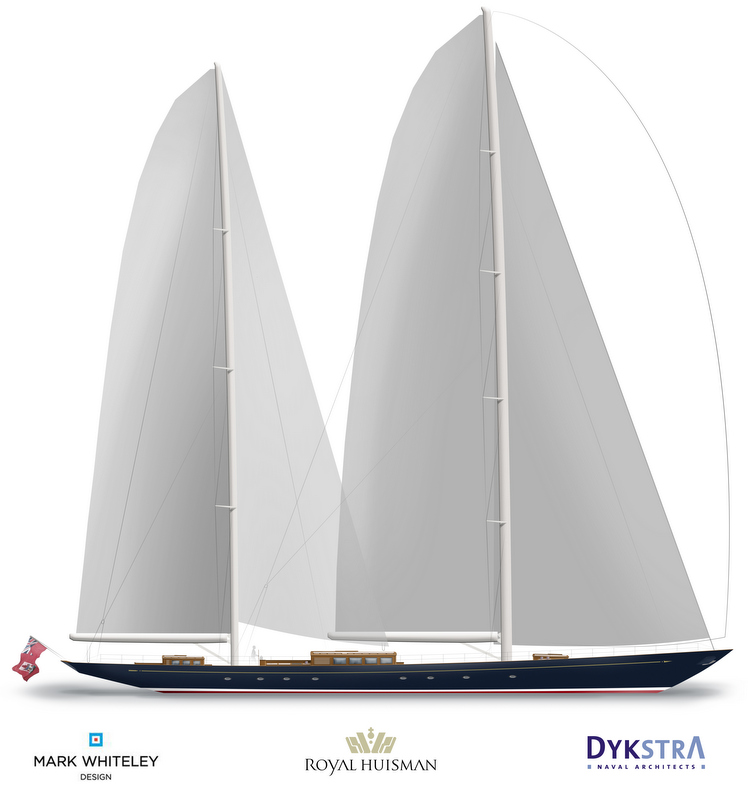 Luxury yacht Aquarius Sail Plan