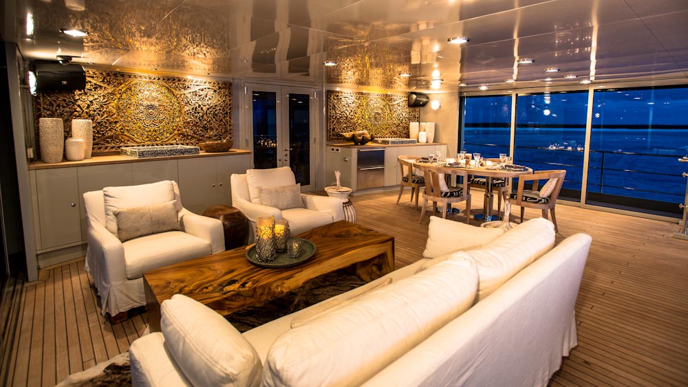 Luxury yacht Plan B - upper aft. Photo credit yachtplanb.com