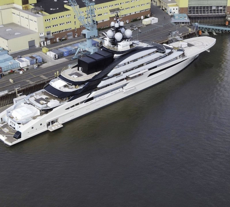Aerial View Of Superyacht OPUS By Lurssen