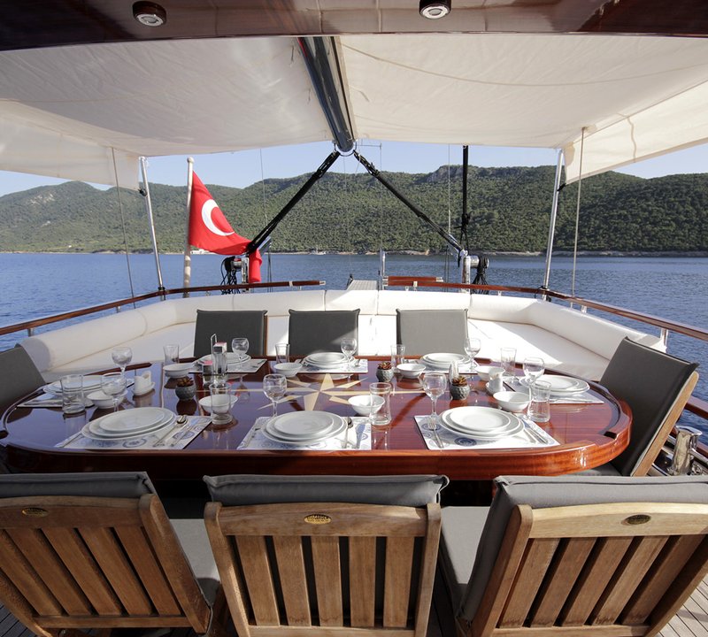 Aft deck dining