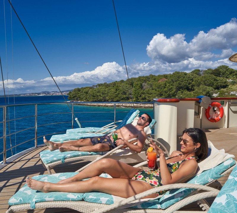 Sunbathing On Deck