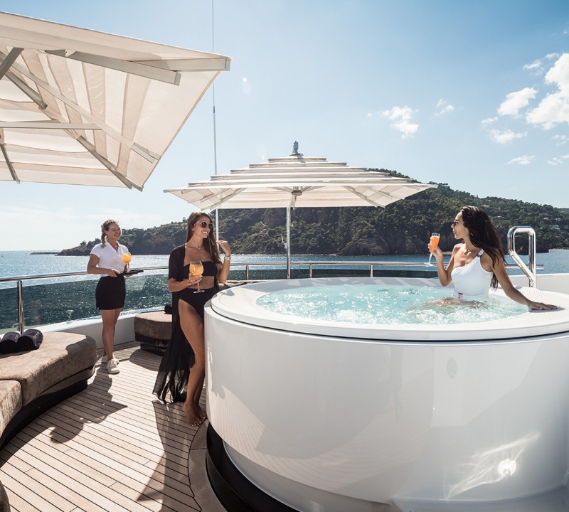 On deck jacuzzi