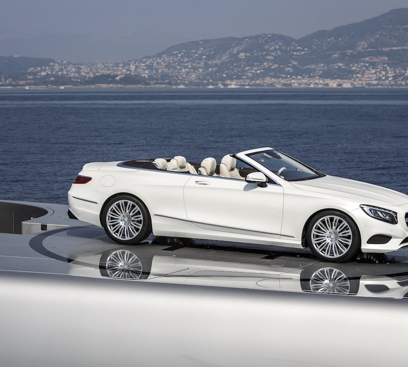 Mercedes S-Class Convertible Car On Board Mega Yacht