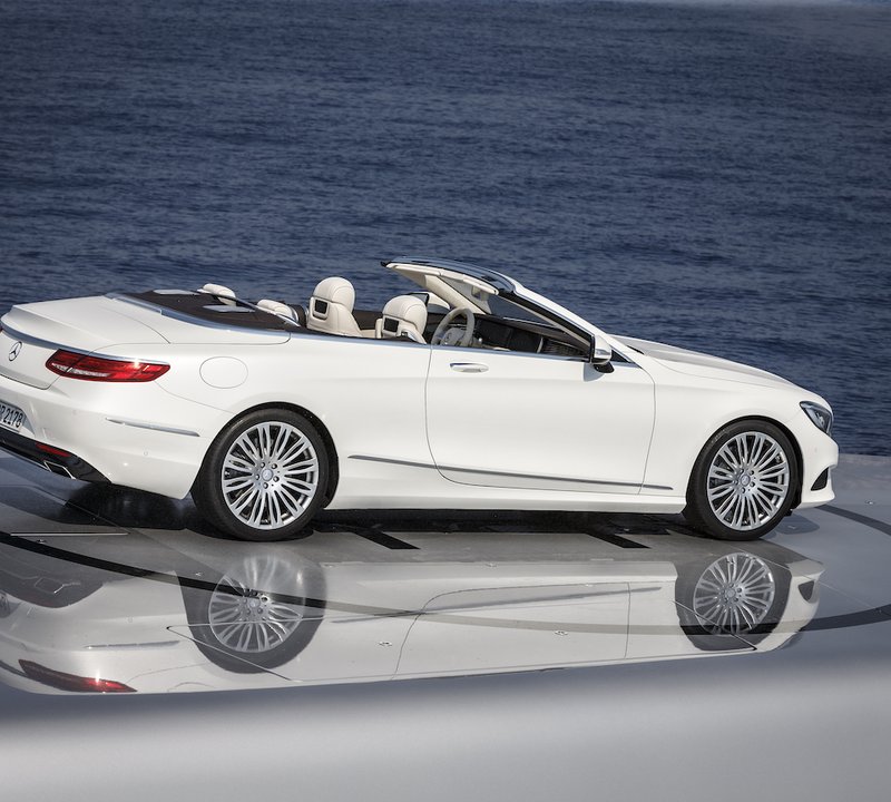 Mercedes S-Class Convertible Close Up On Superyacht