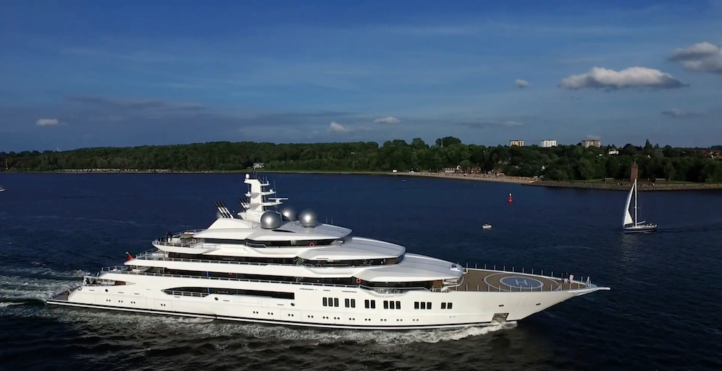 Motor yacht Amadea (ex. project Mistral). Photo credit AS Flycam Kiel.de