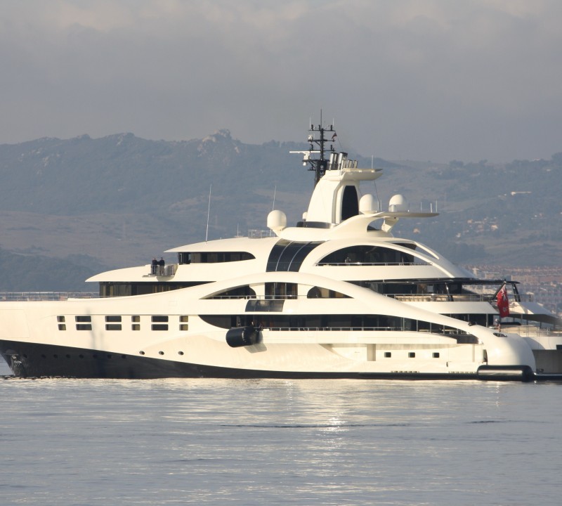 Motor yacht Palladium leaving Gibraltar  - Photo Credit Giovanni Romero.