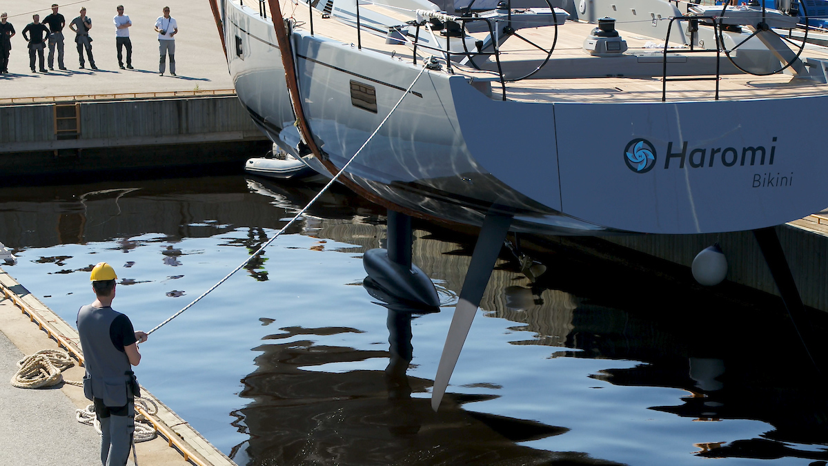 Nautor's Swan 78 About To Touch Water