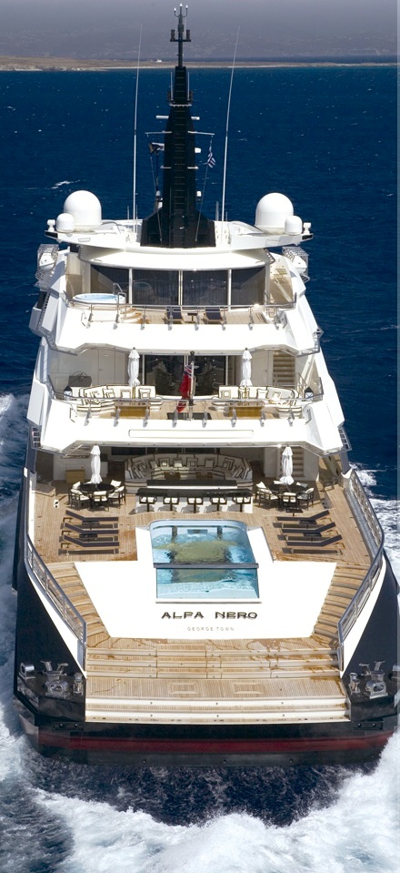 Oceanco Motor Yacht ALFA NERO - From Aft