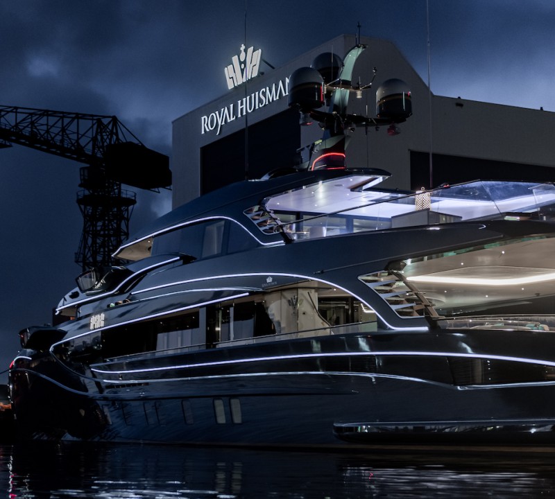 PHI Yacht Boasting Laser Lighting