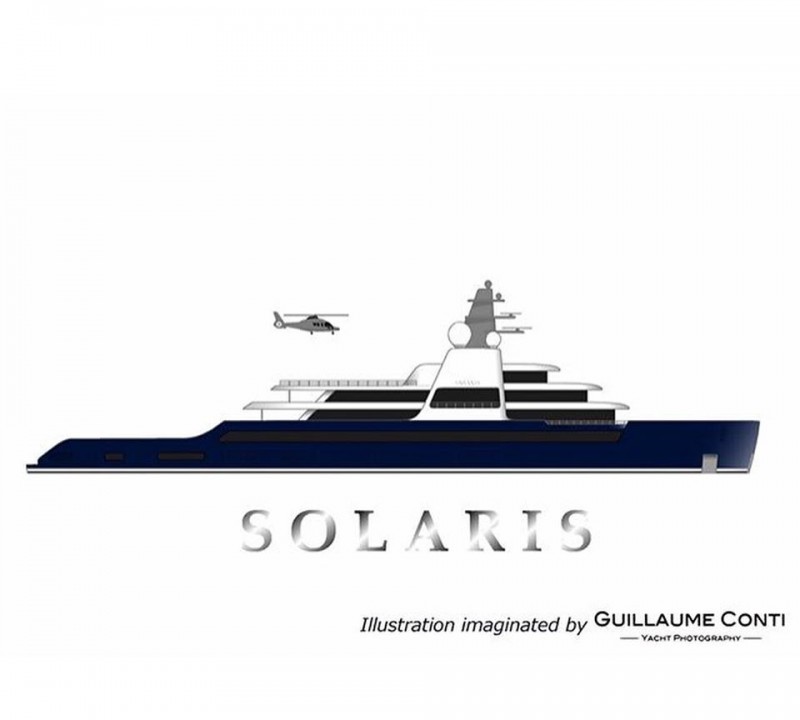 Presumed Exterior View Of Mega Yacht Project Solaris Under Construction By Lloyd Werft
