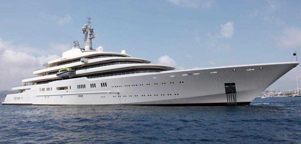 Mega Yacht Eclipse Moored In Antibes